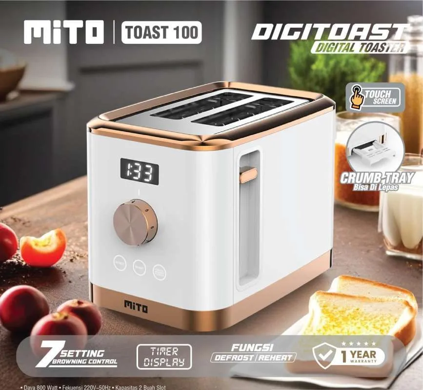 Mito Digital Toaster Pemanggang Roti Toast 100